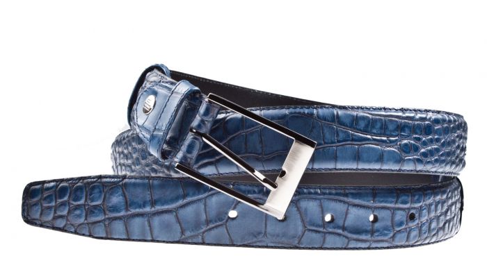 verbergen Hol Aardbei Van Bommel 75522/03 blauw croco riem