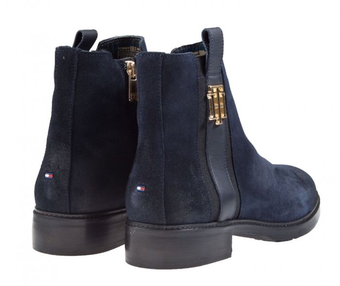 toevoegen essay Minachting Tommy Hilfiger Interlock suède Flat Boot blauw enkellaars